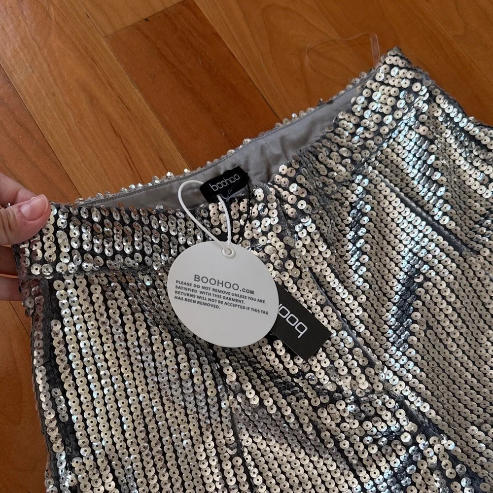 Boohoo Metallic Sequin Trousers